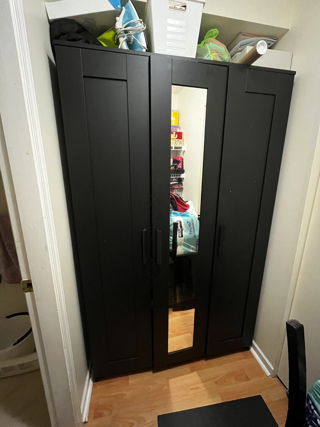 IKEA BRIMNES Wardrobe with 3 Doors, Black - photo 2