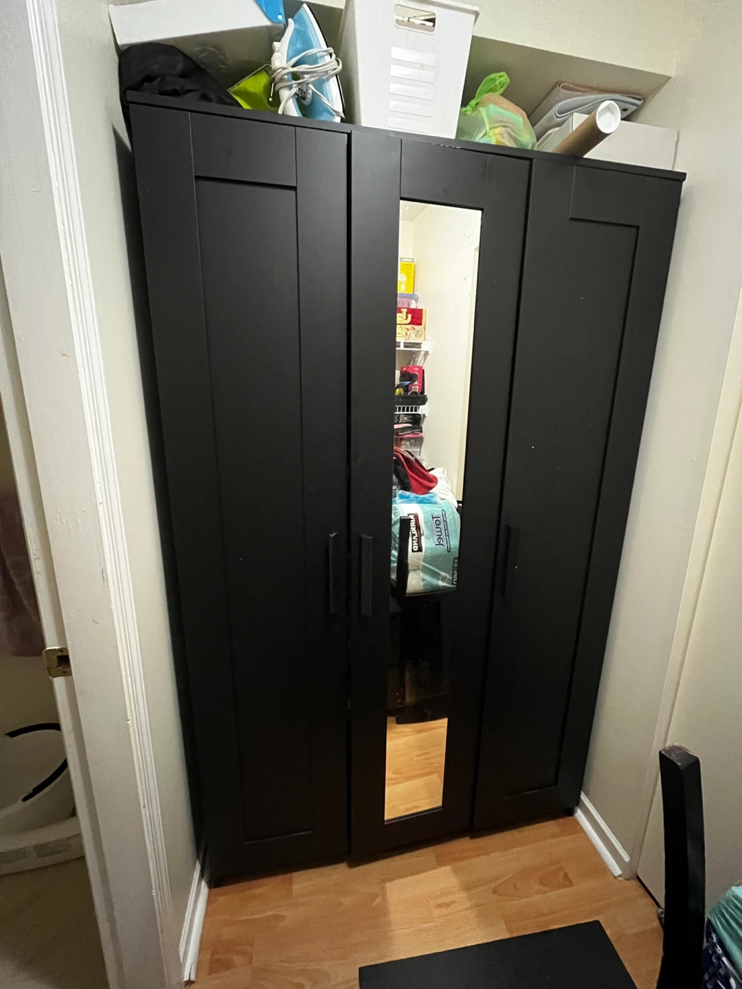 IKEA BRIMNES Wardrobe with 3 Doors, Black - photo 3