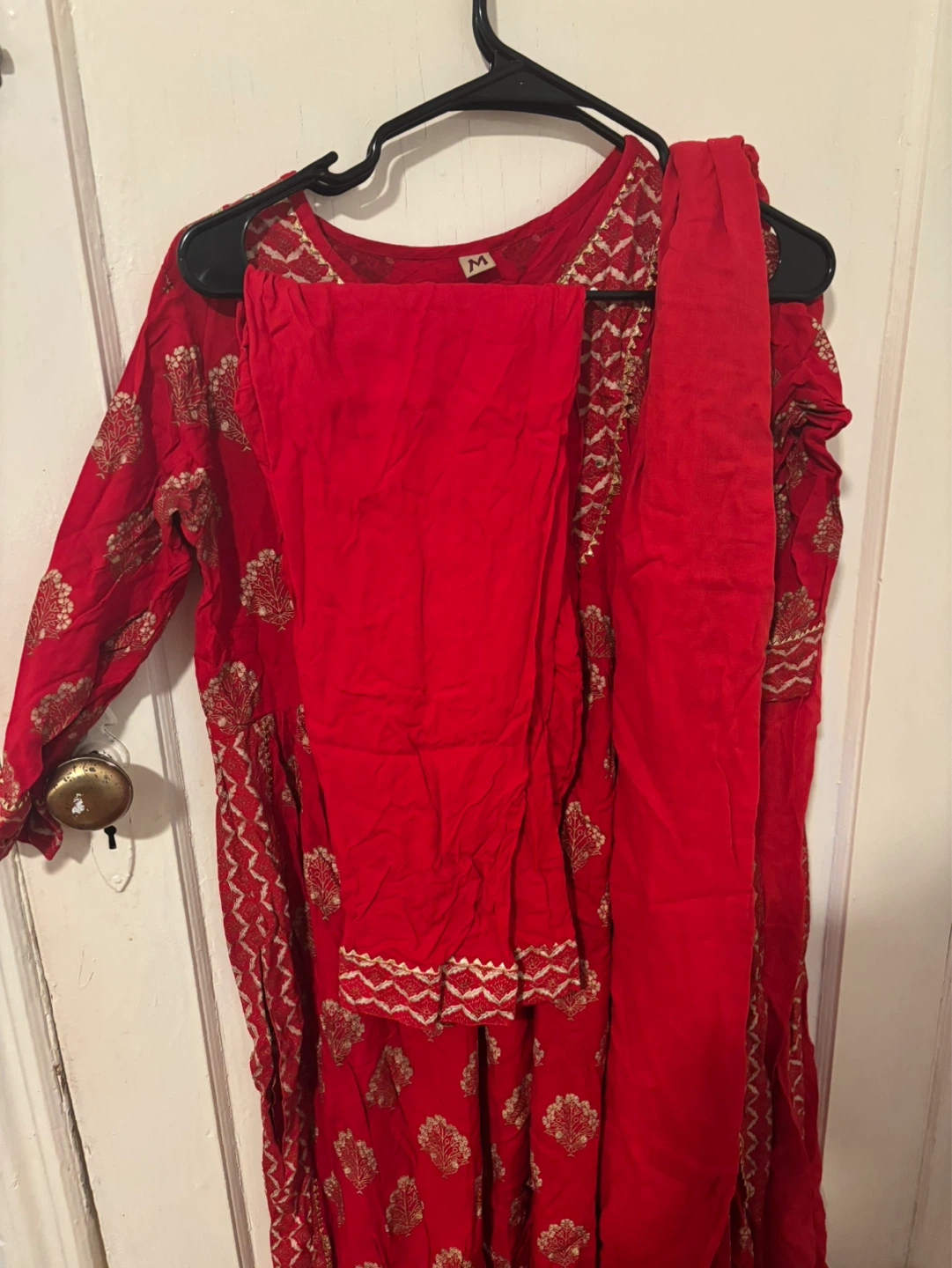 Red Embroidered 3-Piece Indian Outfit - photo 2