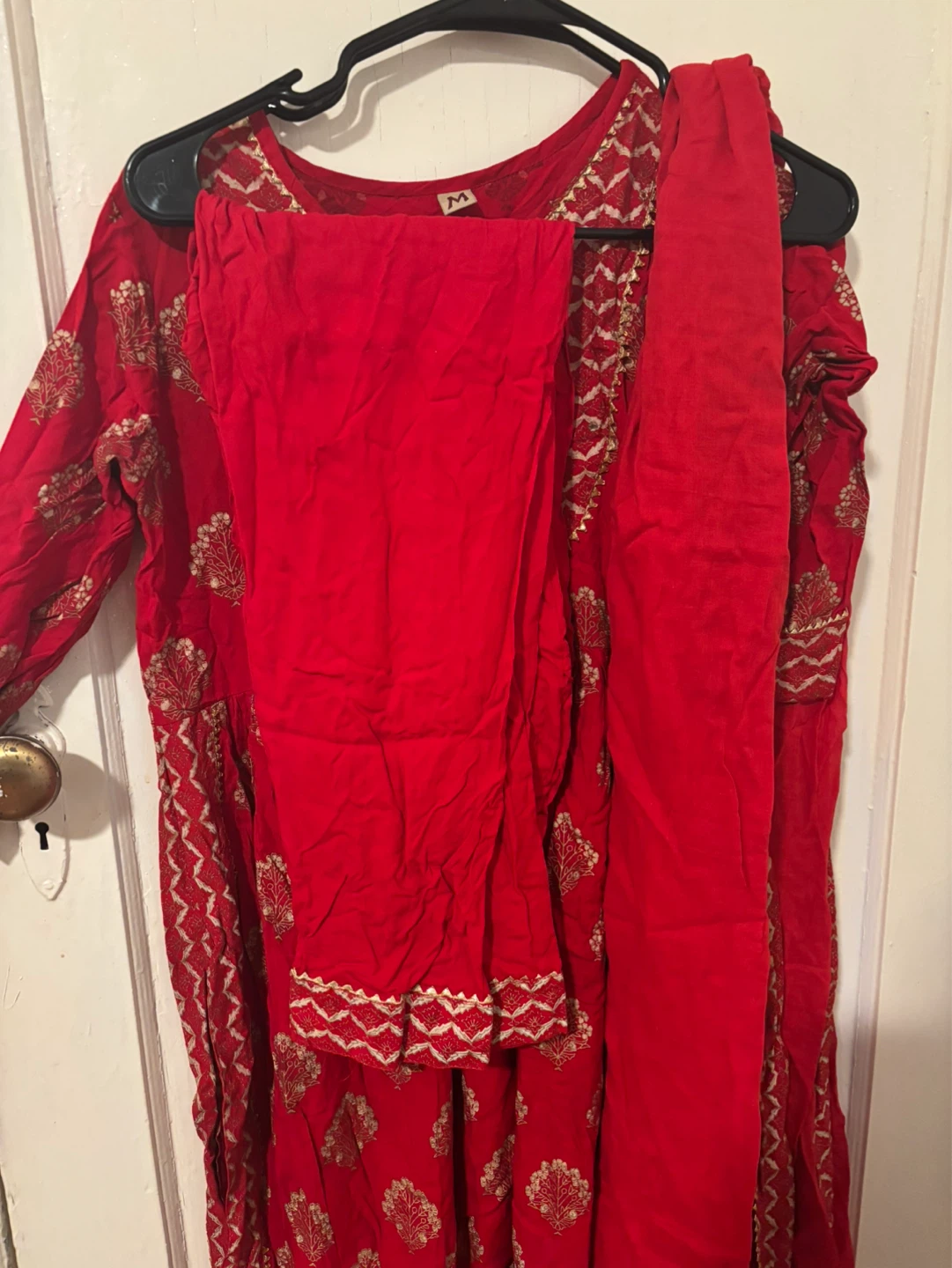 Red Embroidered 3-Piece Indian Outfit - photo 3