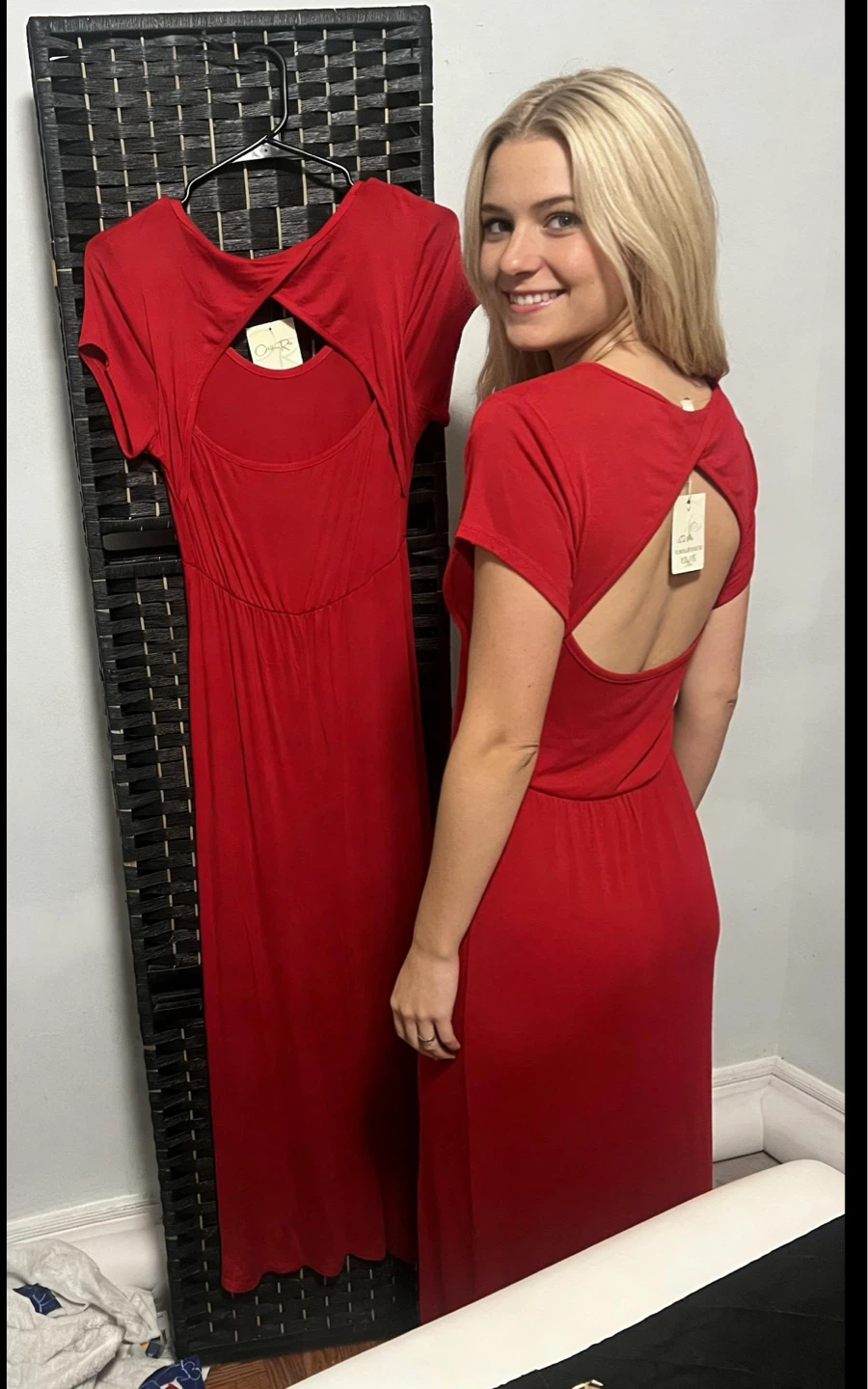 Olivia Rose Red Cutout Maxi Dress size S/M/L