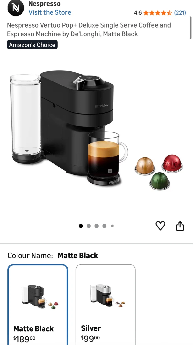 Nespresso Vertuo Pop+ Deluxe by De’Longhi, Matte Black - photo 5