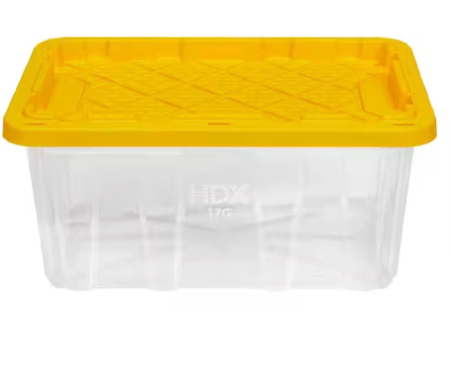HDX Tough Tote 17 Gallon Clear Storage Container with Yellow Lid - photo 5