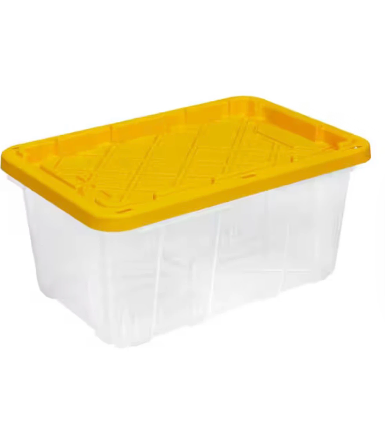 HDX Tough Tote 17 Gallon Clear Storage Container with Yellow Lid - photo 4