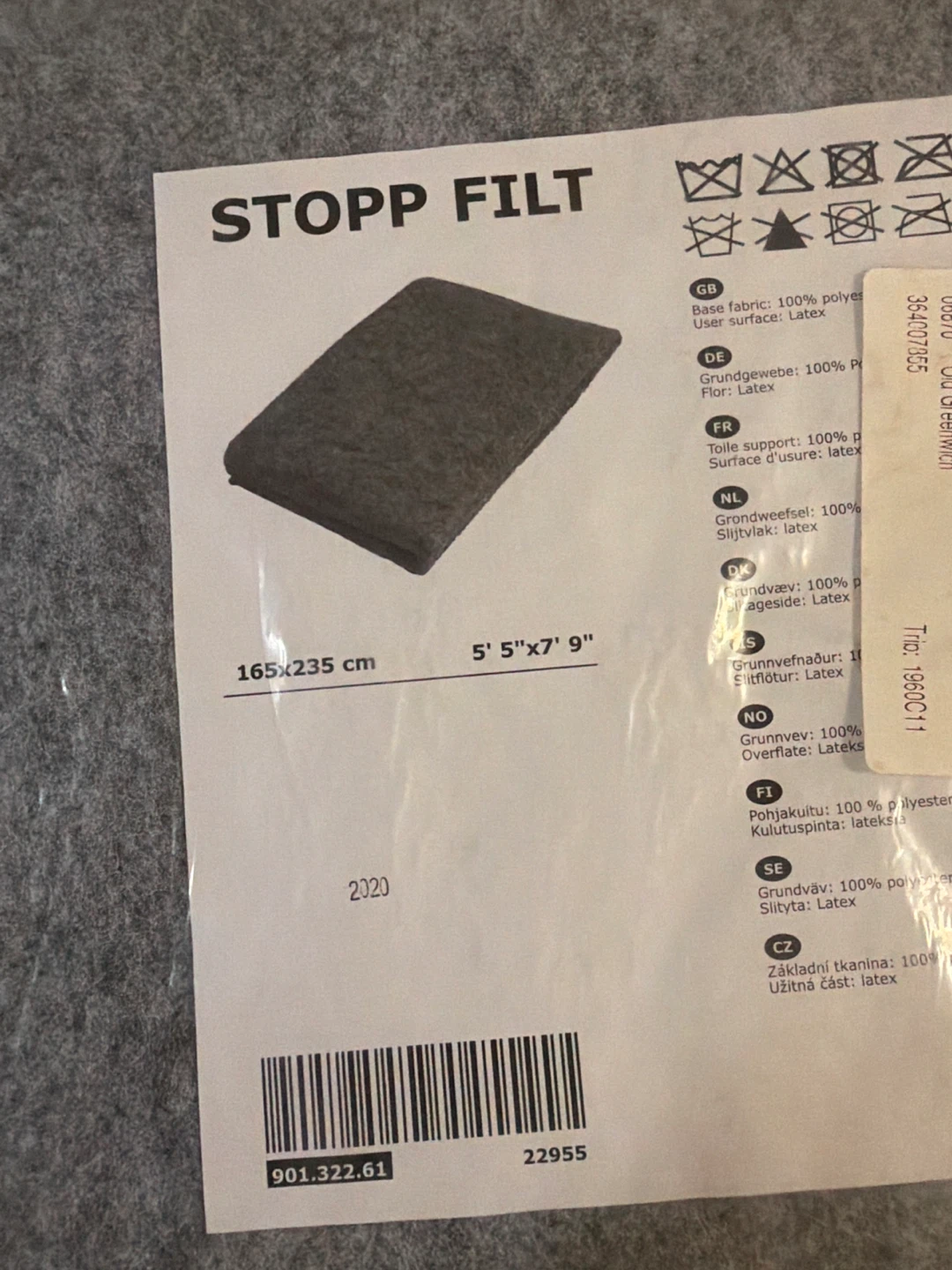 IKEA STÖPP FILT Rug Underlay with anti-slip  (NEW)