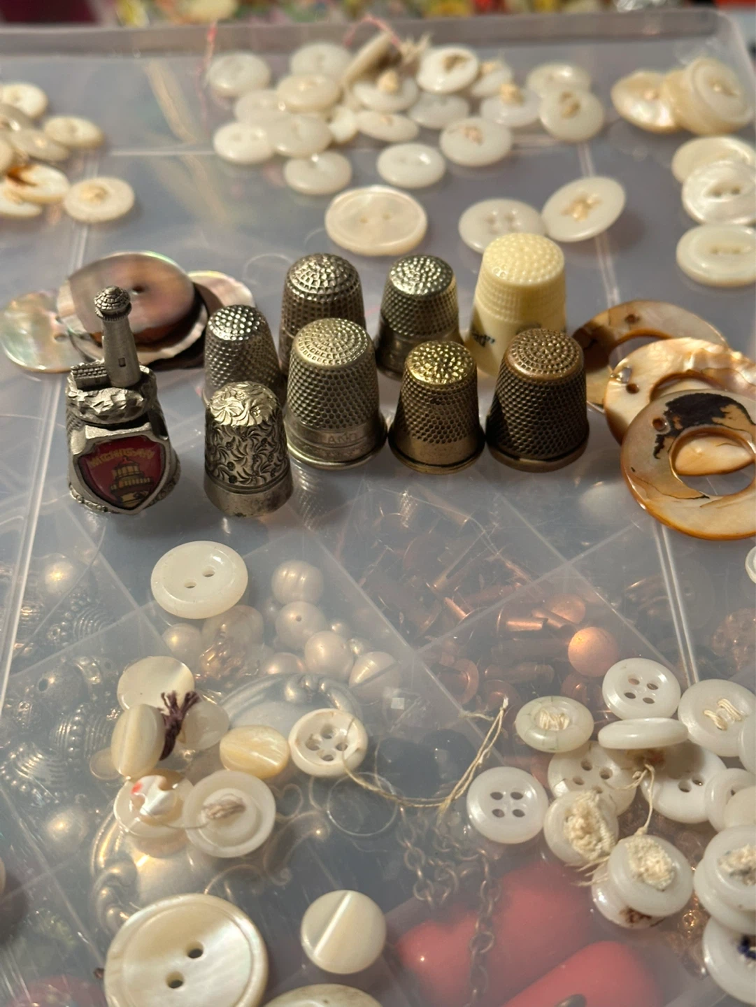 Lot of 9 antique thimbles