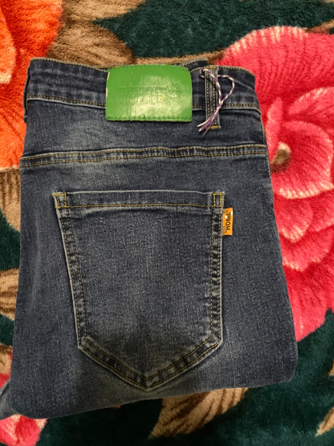 Men's Blue Distressed Patchwork Cargo Jeans - photo 2