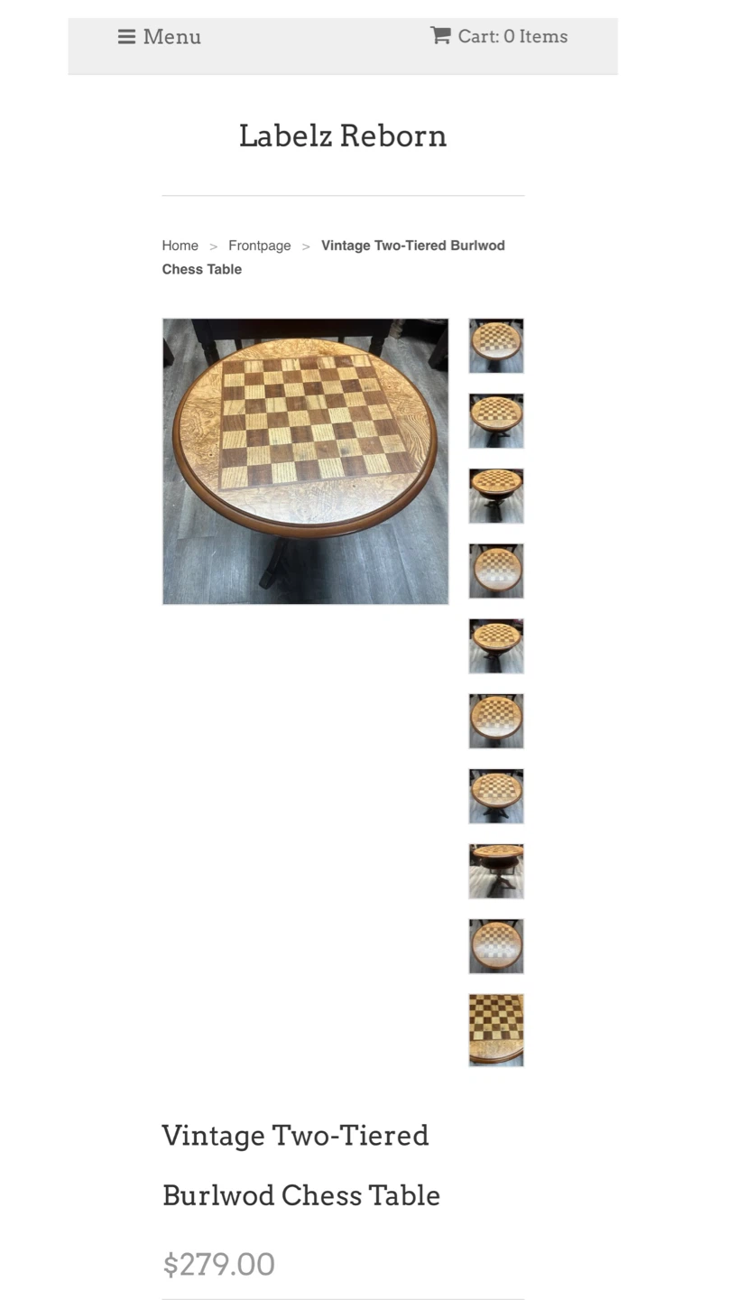 Vintage Burlwood Two-Tiered Chess Table - photo 2