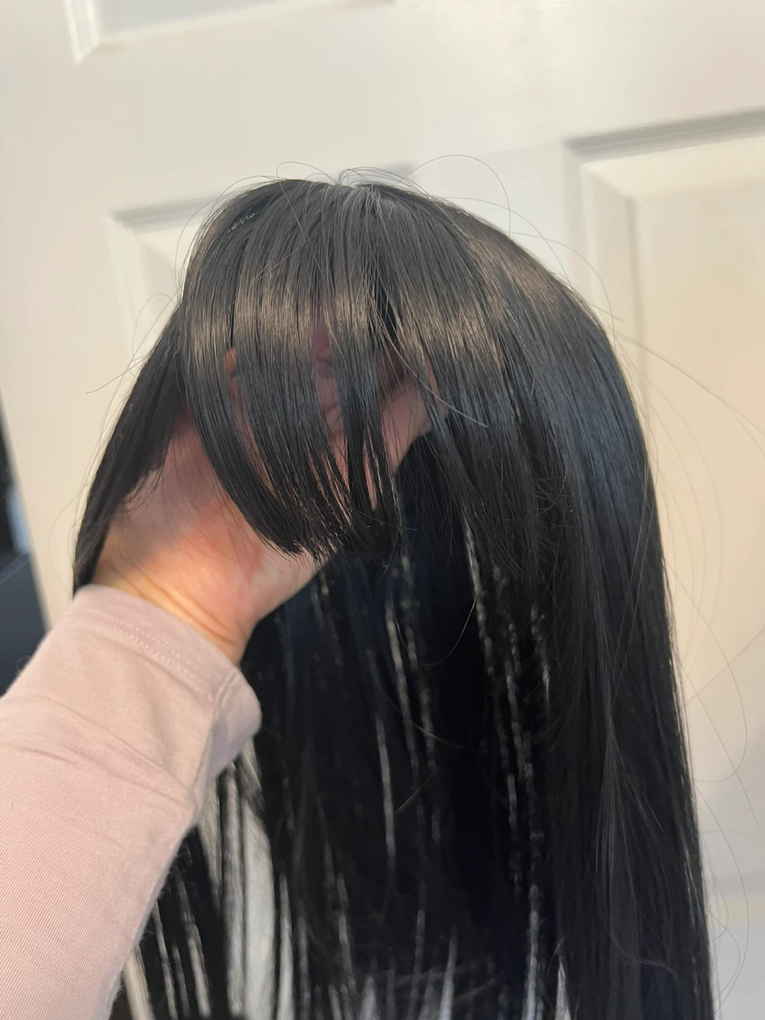 New- Black Straight Hair topper with Bangs - photo 2