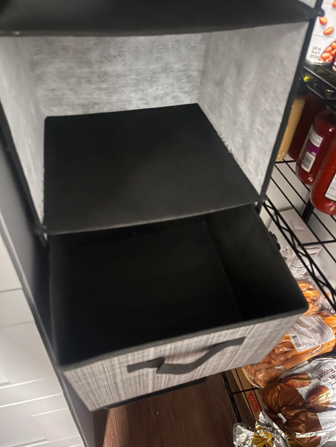 Grey Fabric Hanging Closet Organizer with 3 Drawers - photo 2