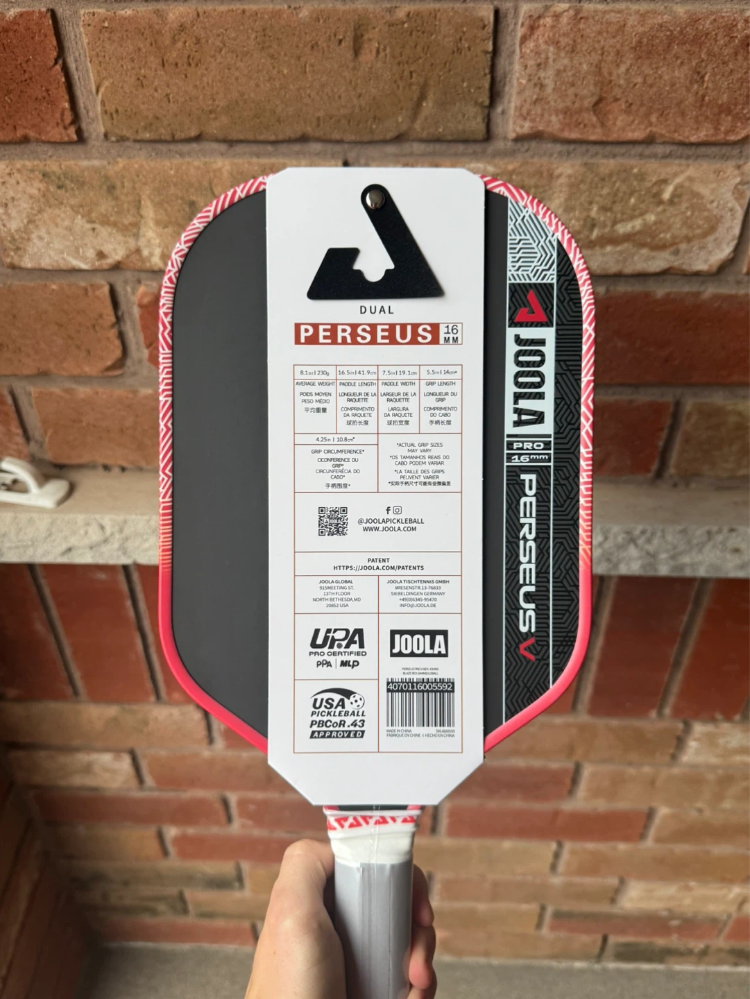 JOOLA Ben Johns Perseus Pro V pickleball (16mm) - Never Used - photo 2