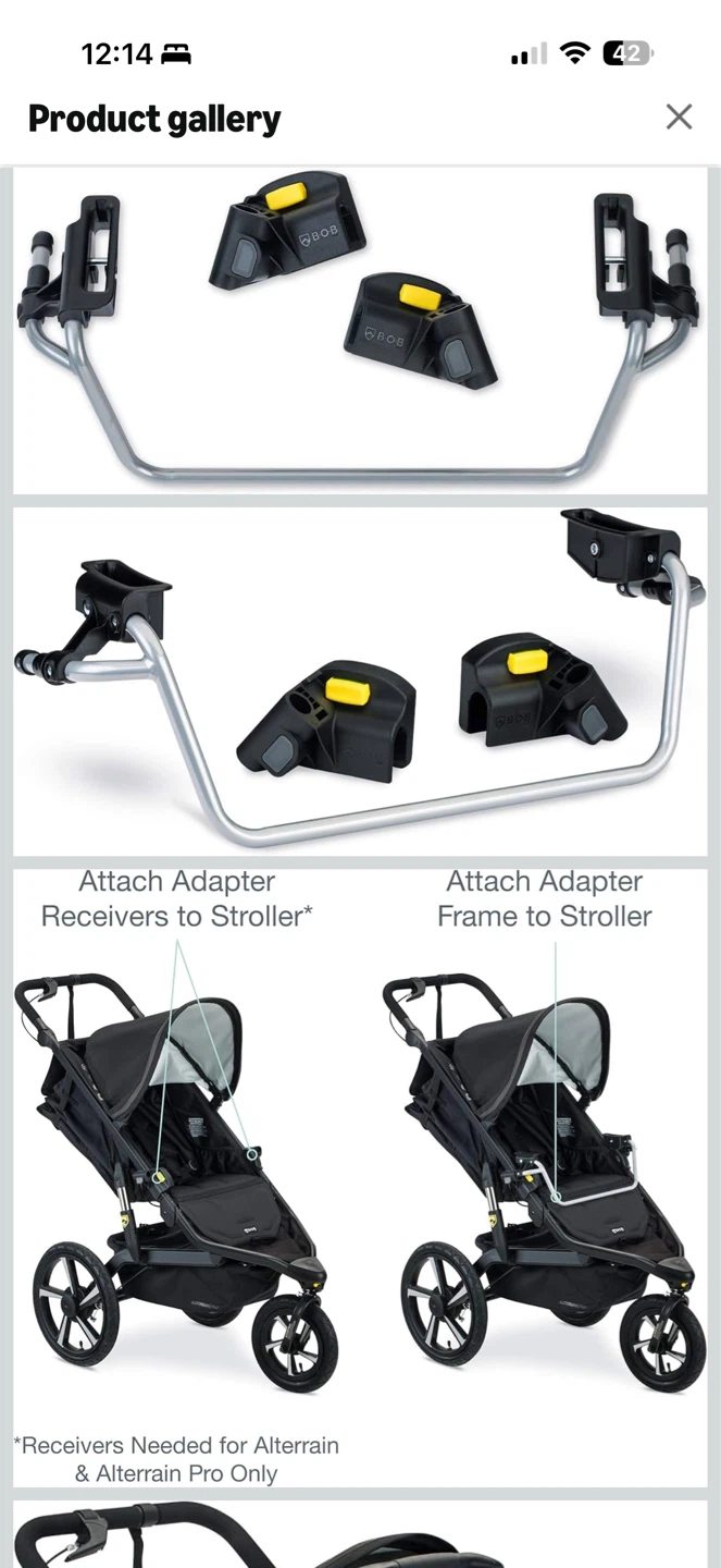 BOB Gear Britax Infant Car Seat Adapter for Jogging Strollers - photo 2