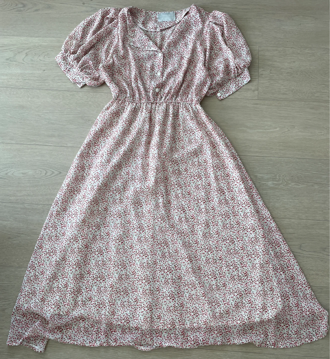 SOOFULRIM Floral Print Button-Up Midi Dress