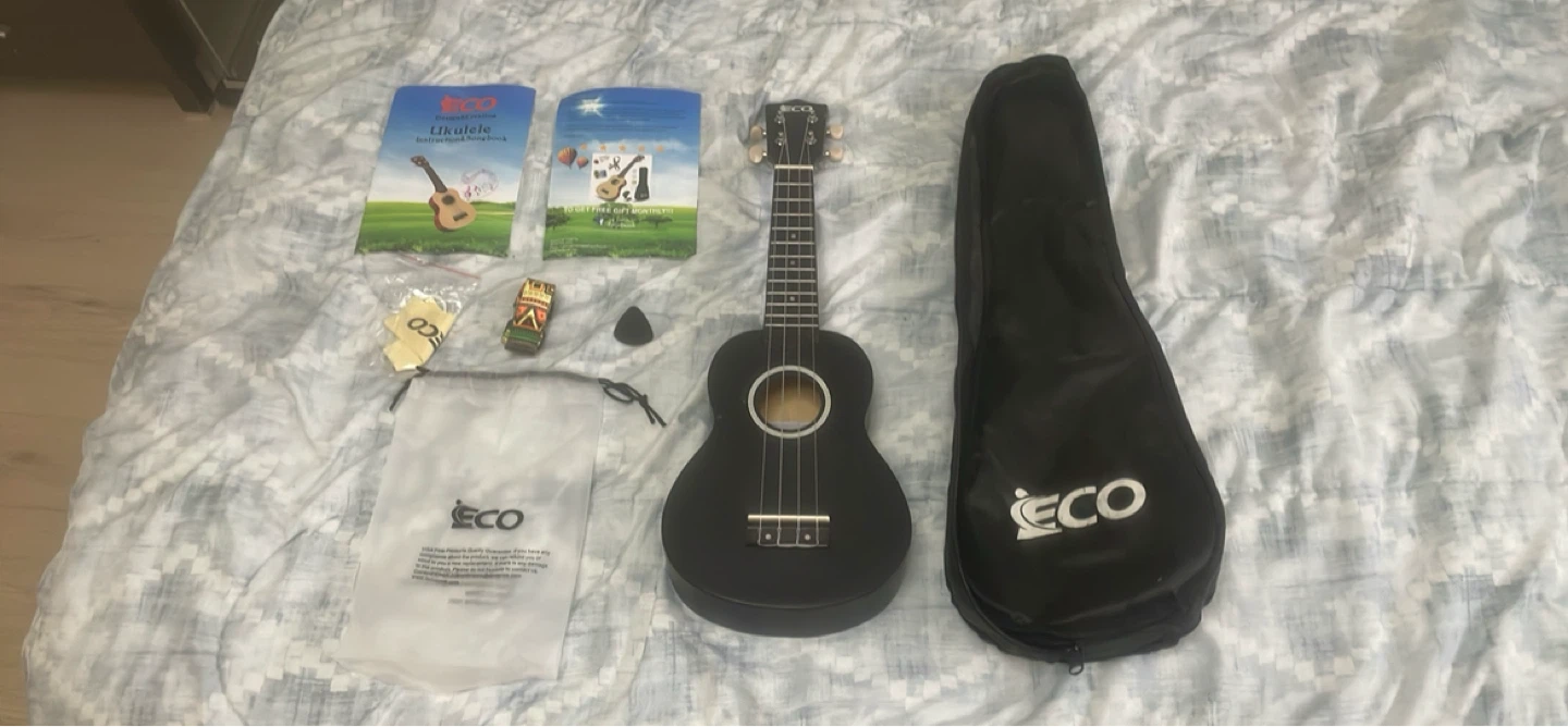 ECO Black Ukulele Starter Kit with Case
