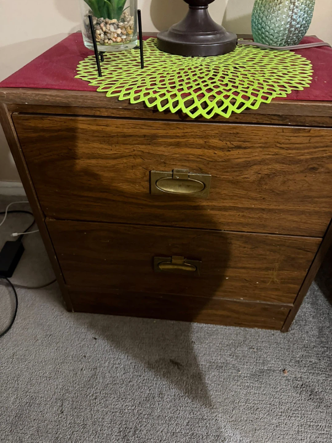 Wooden 2-Drawer Filing Cabinet