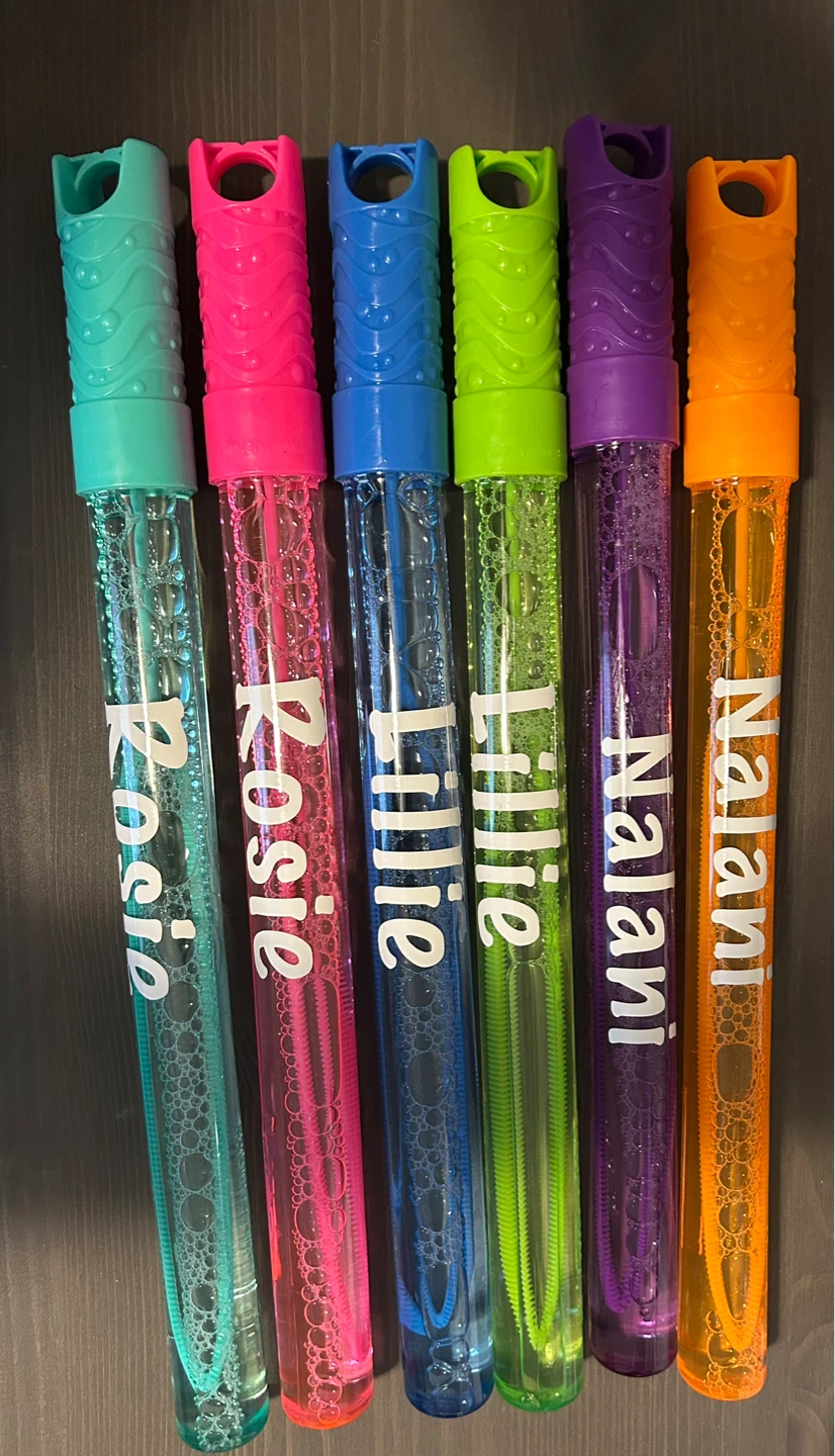 Personalized Bubble Wands - perfect for birthdays