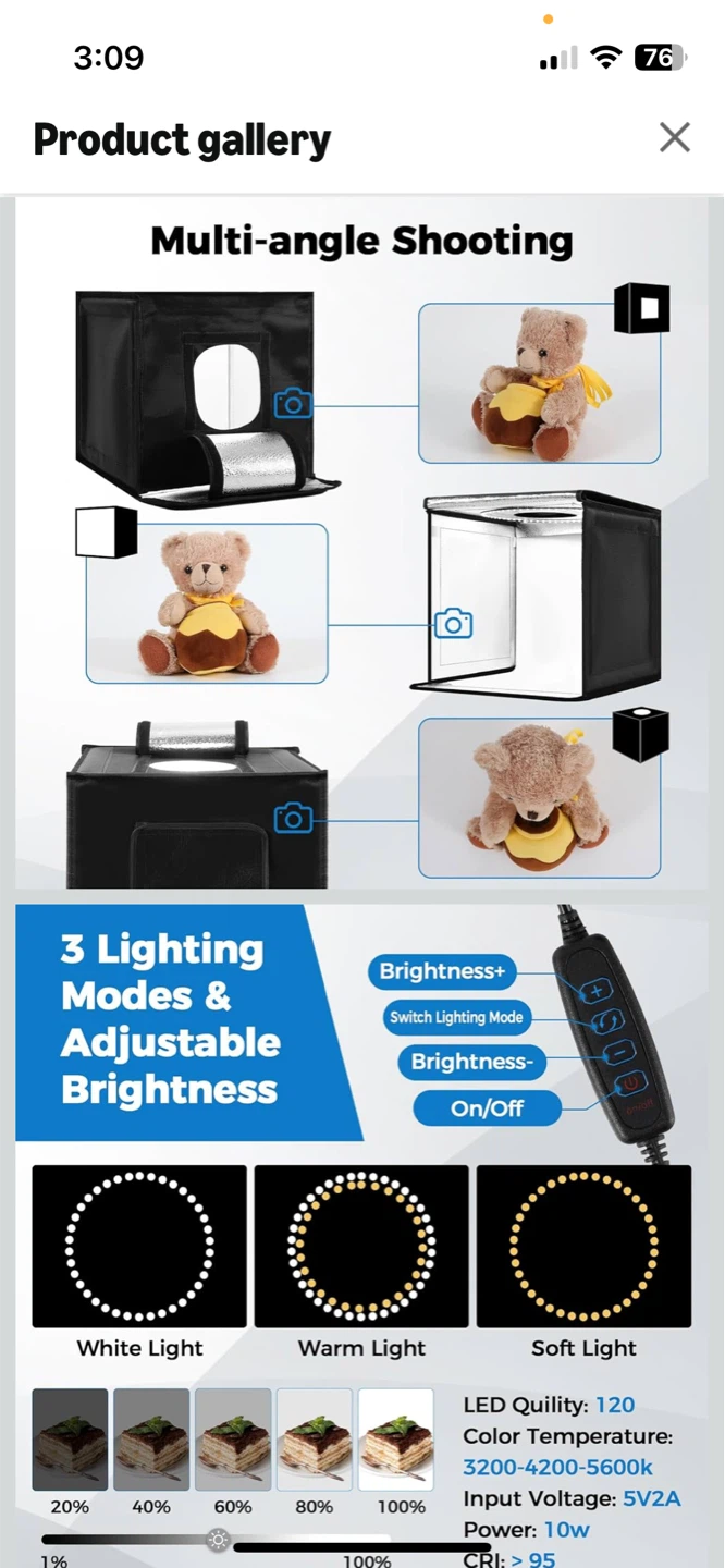 Portable Photography Light Box Studio - photo 2