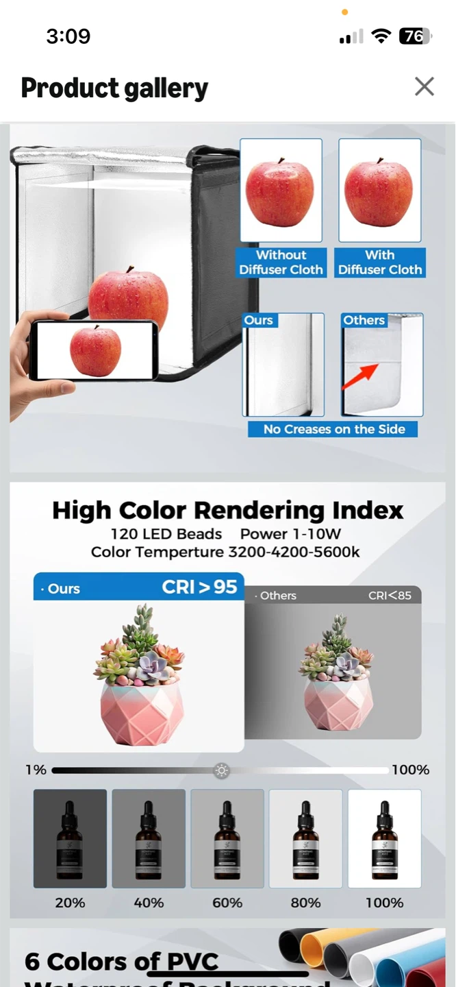 Portable Photography Light Box Studio - photo 4