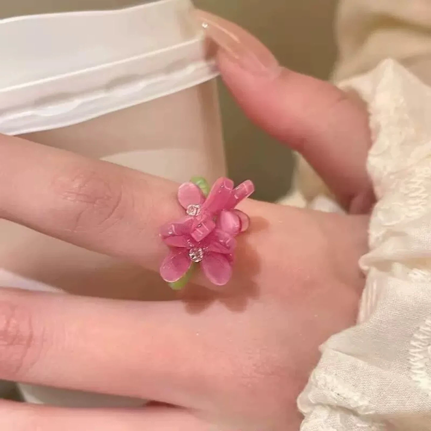 Pink Flower Ring