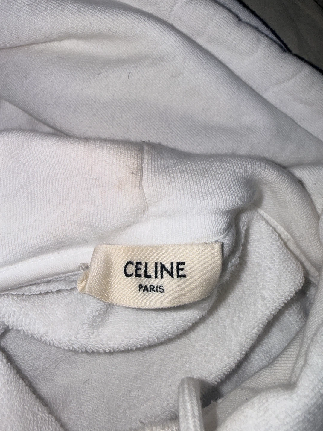 Celine Paris White Cotton Hoodie