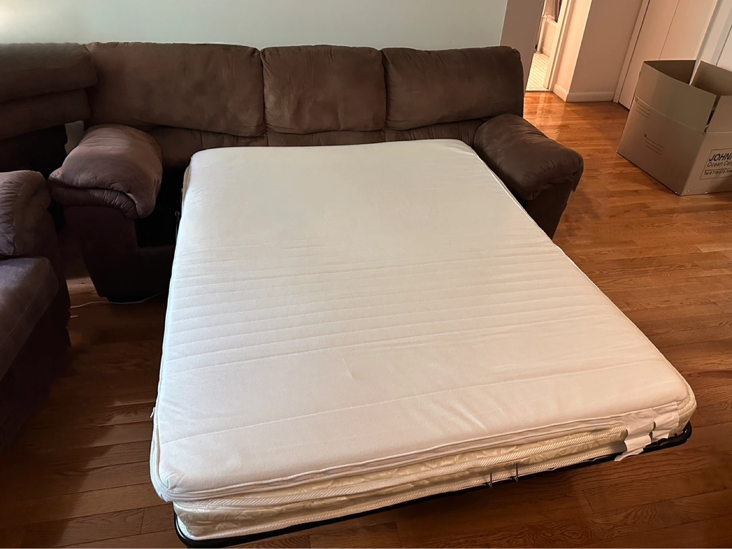 Ashley Brown Sofa Bed with Mattress - photo 2