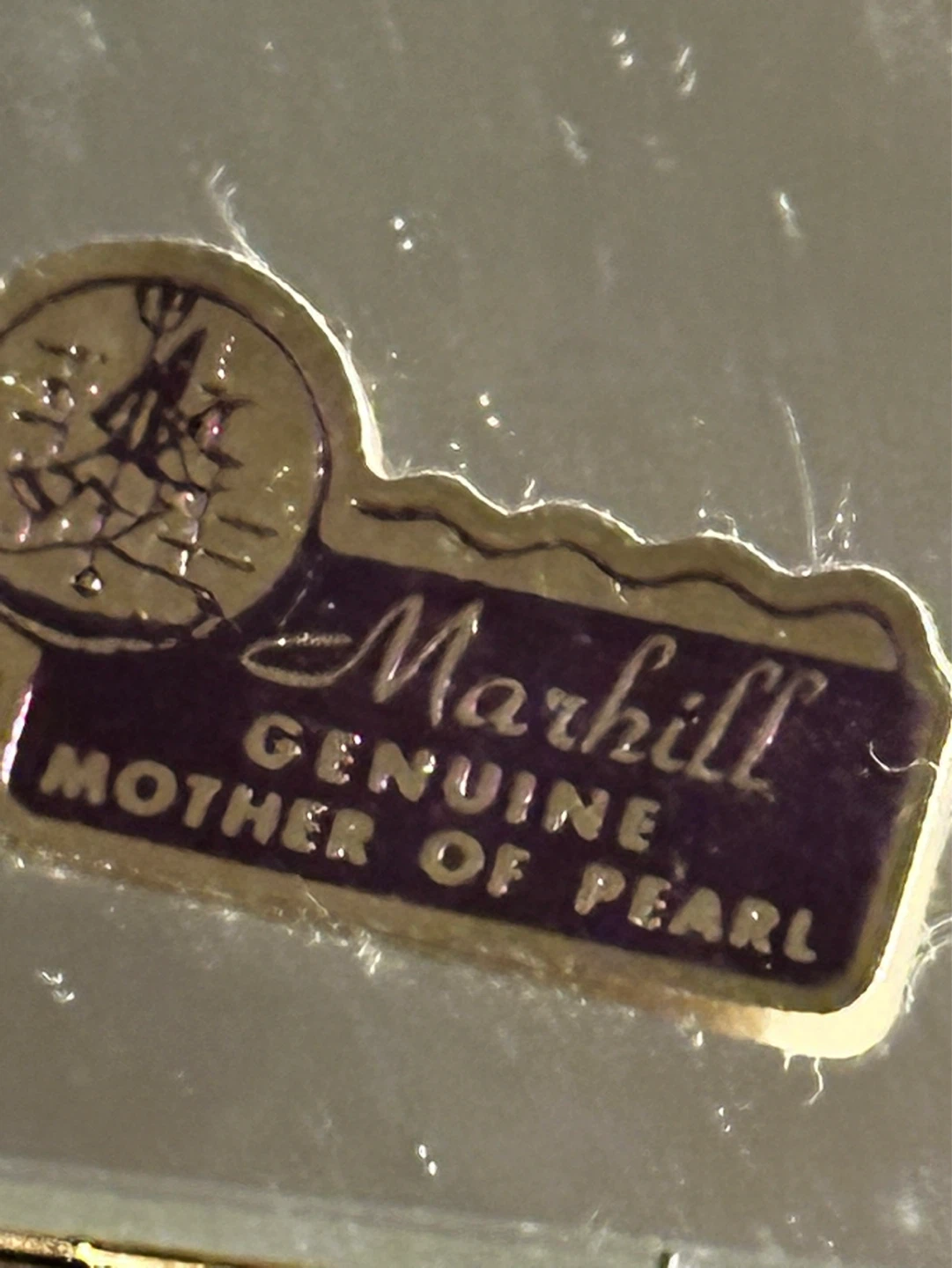 Vintage Marhill Genuine Mother Of Pearl Evening Bag Compact - photo 3