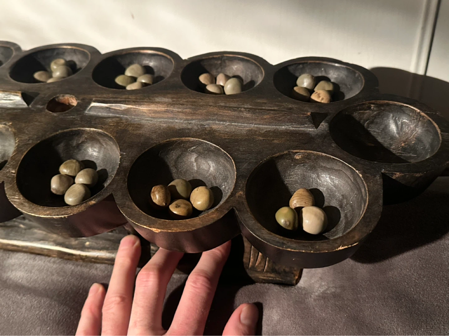 Vintage hand carved African mancala board - photo 3