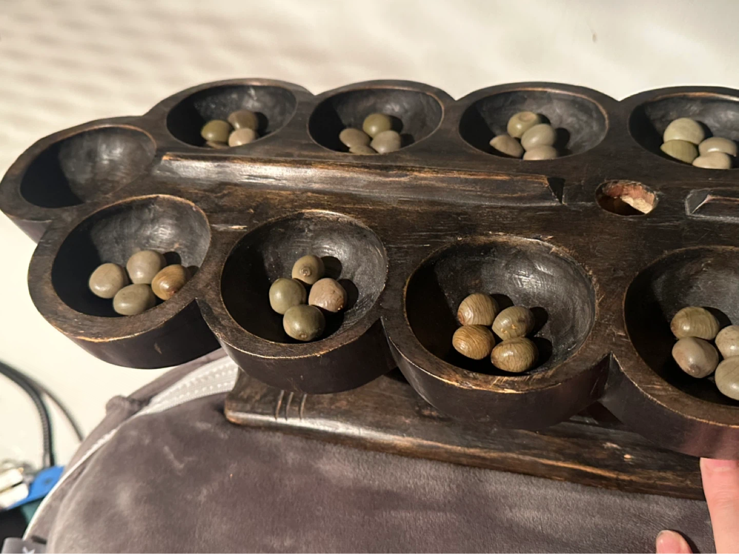 Vintage hand carved African mancala board - photo 4