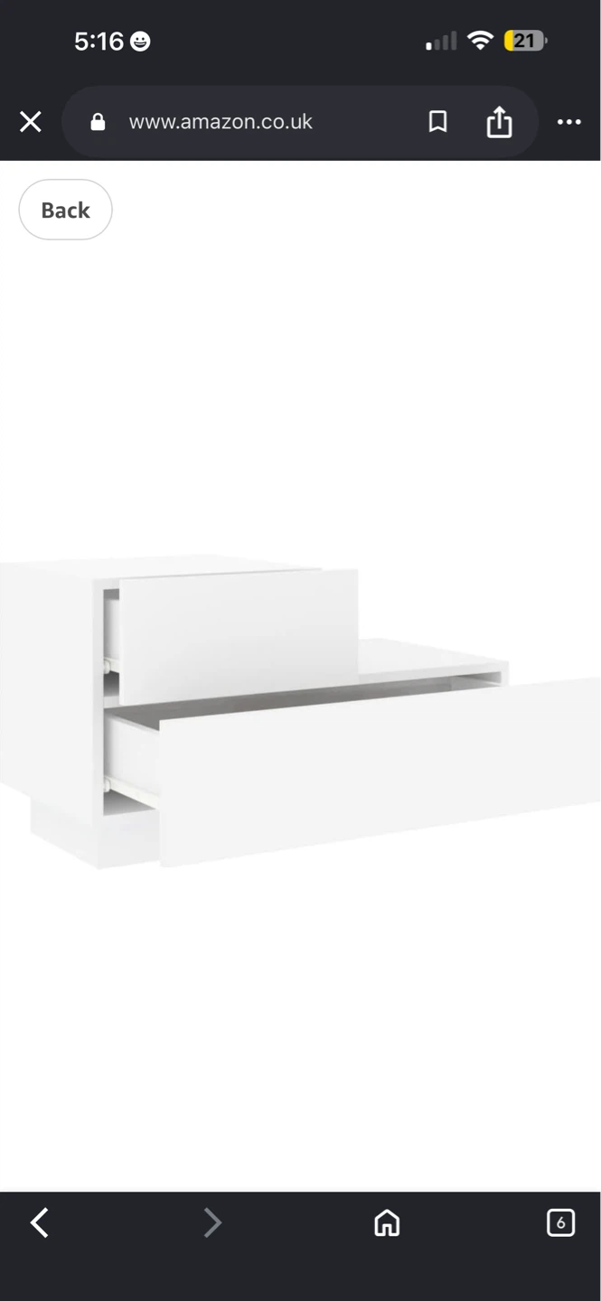 ZEYUAN White Bedside Cabinet with LED Lights - photo 3