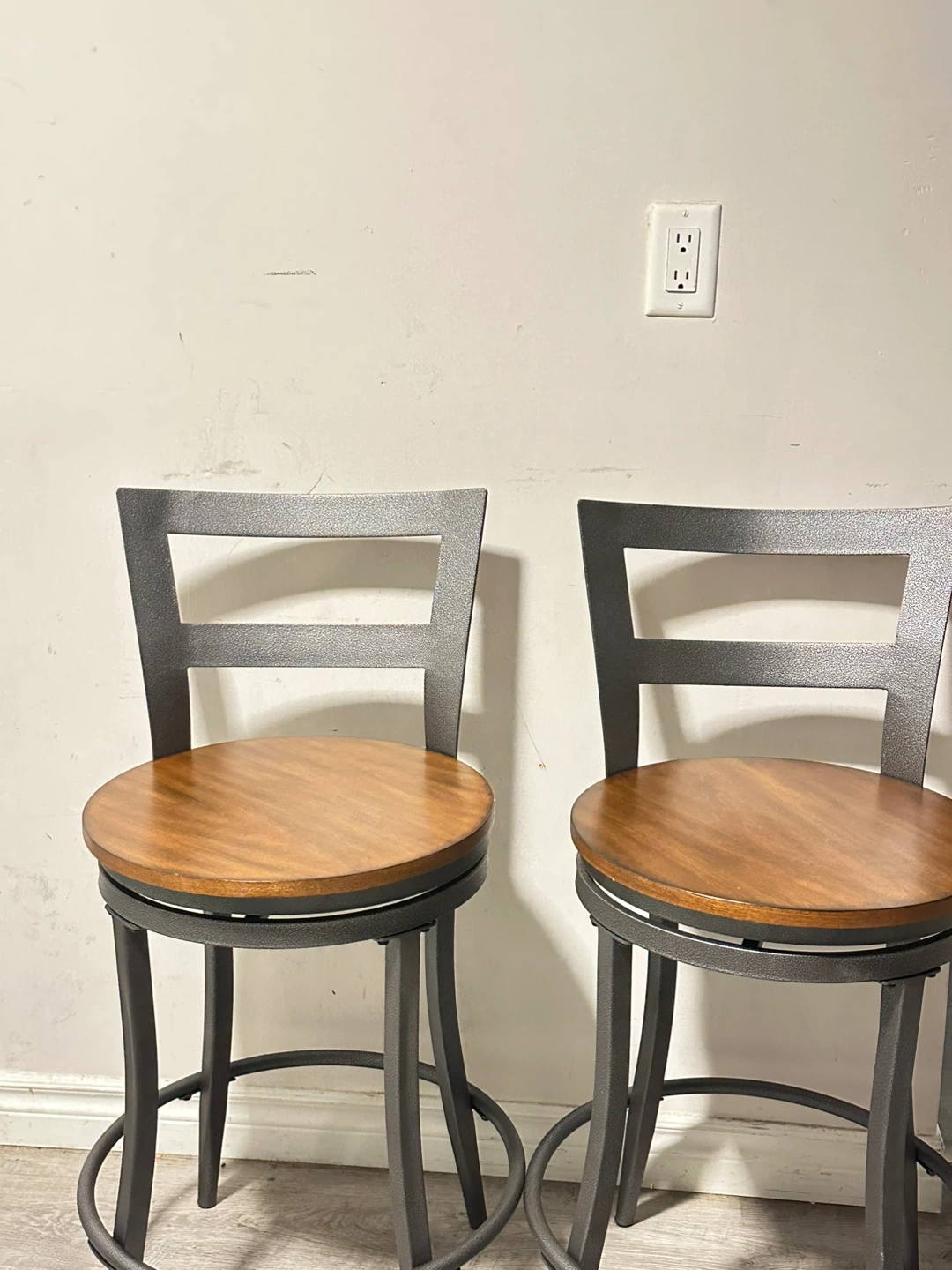 Williston Forge Metal Frame Swivel Bar Stools (2)