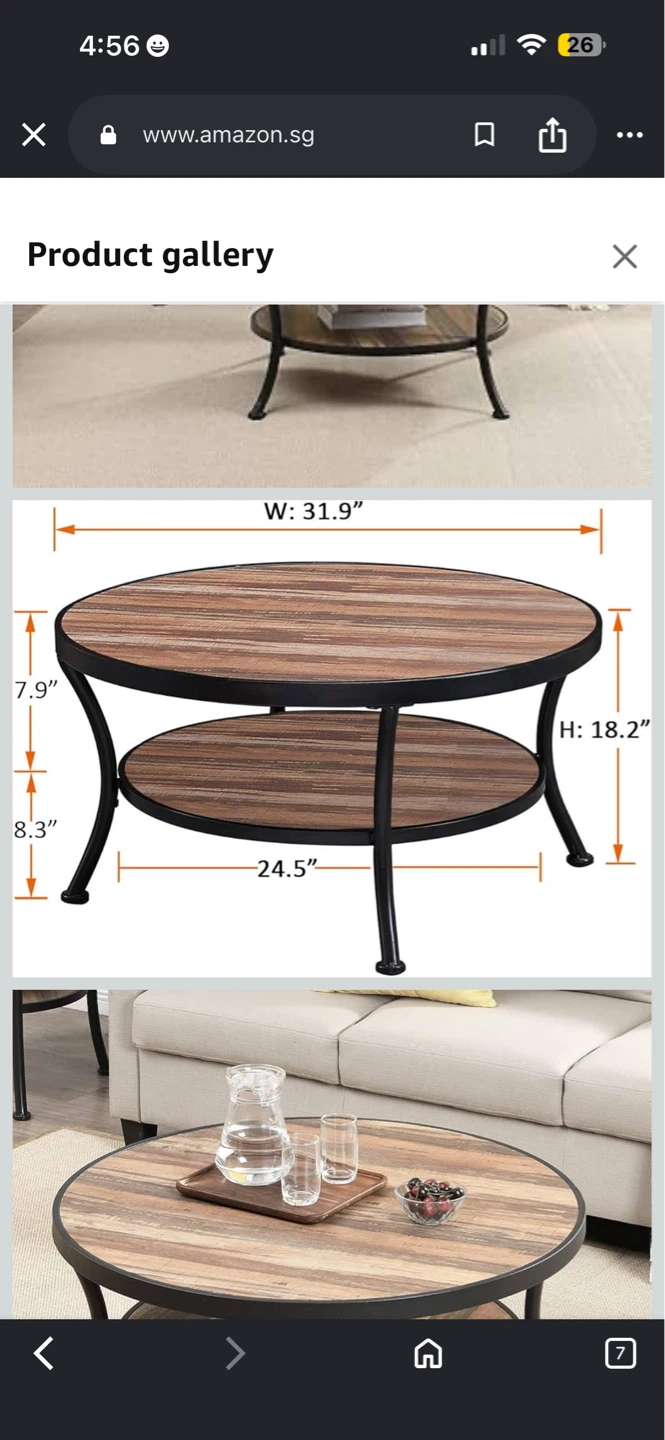 O&K FURNITURE Rustic Round Coffee Table - photo 2