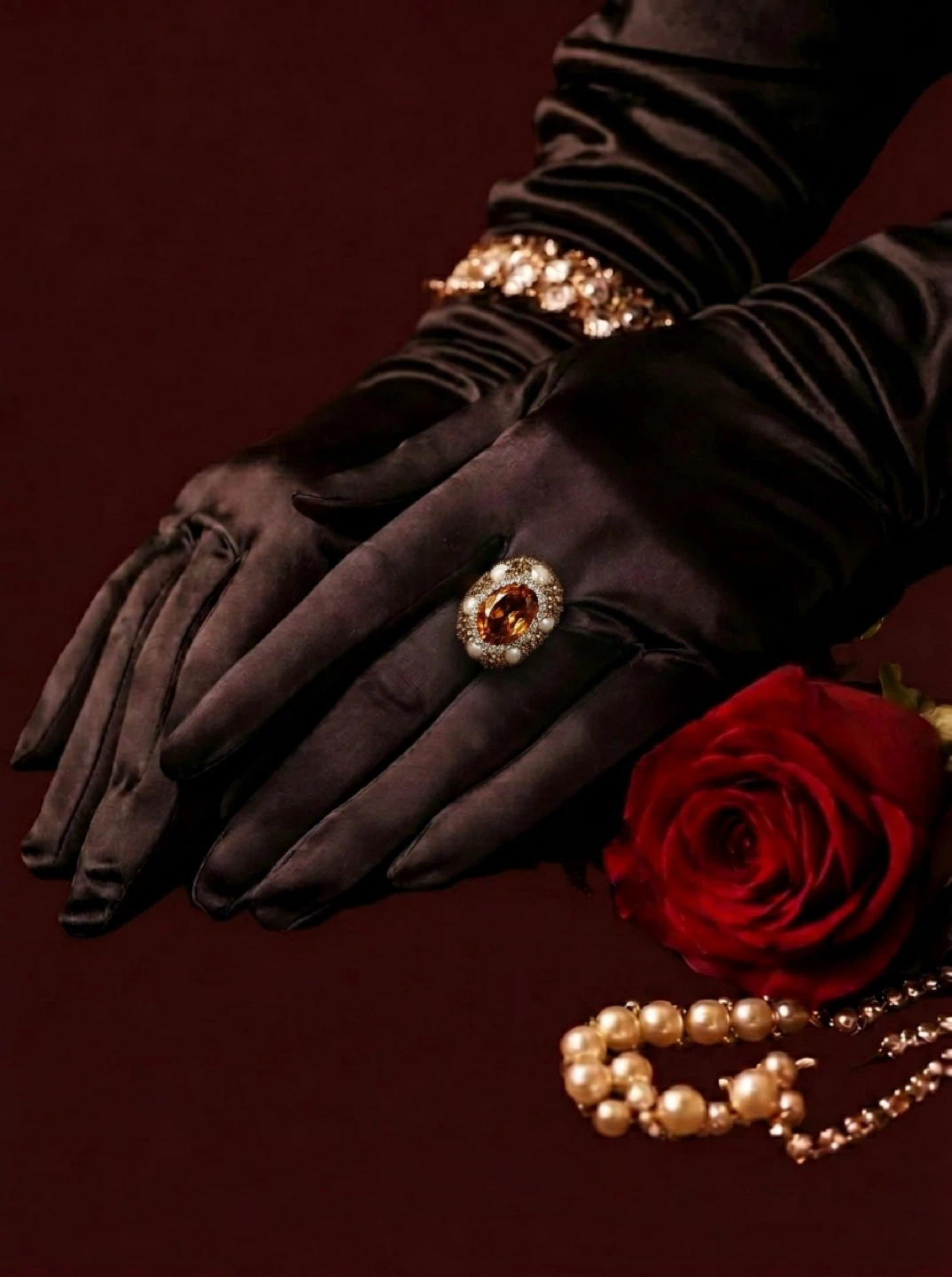 Regal Statement Set: "Sultan" Gems with Pearl Halo