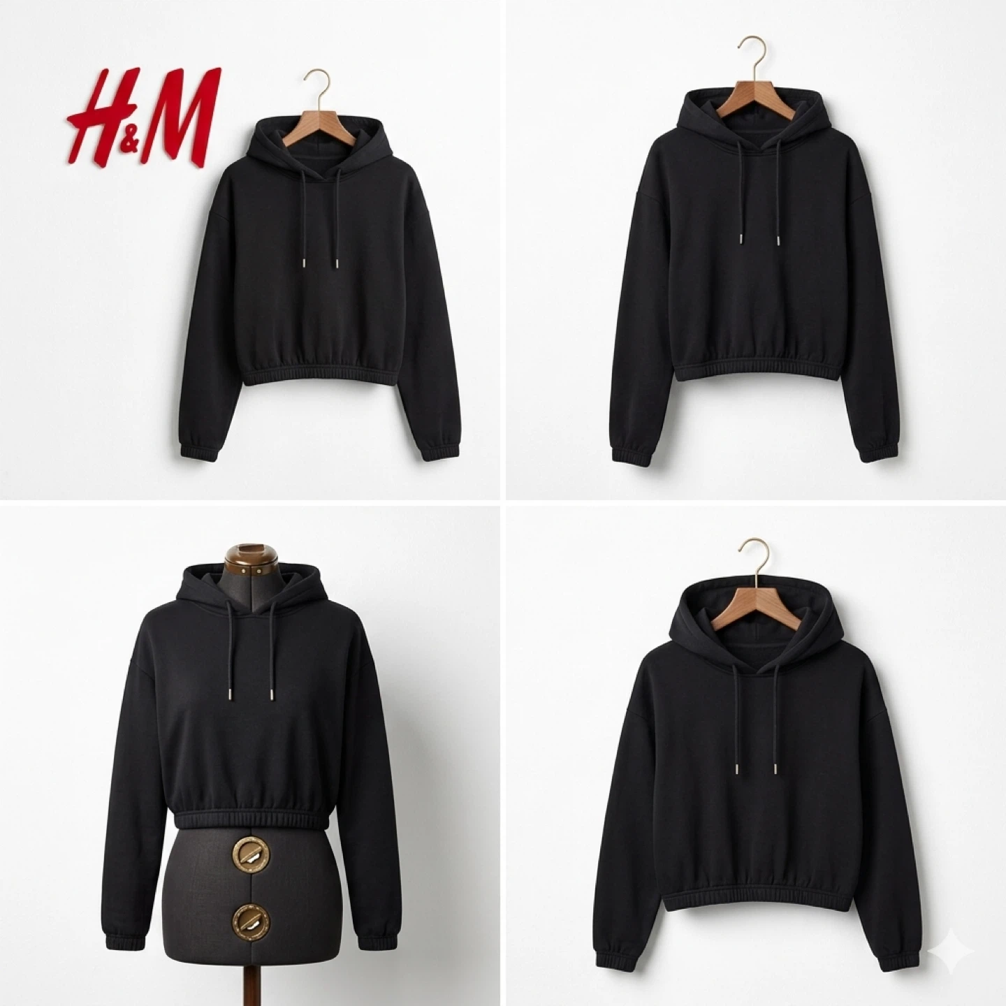 H&M Divided Trendy Black Cropped Hoodie - Women’s Size XL - photo 2