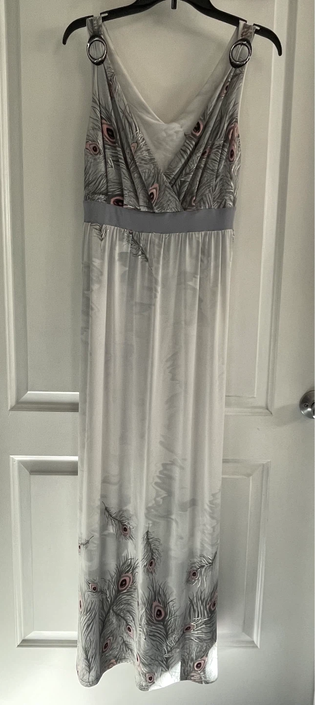 Women's Peacock Feather Maxi Dress size Medium - photo 2