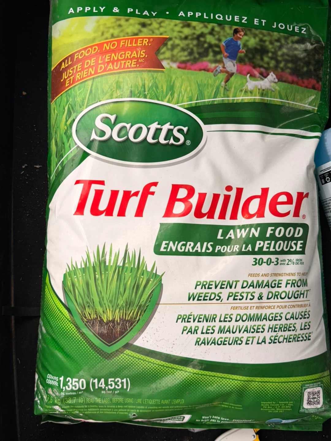 2 x Scotts Turf Builder Lawn Food one 17,6 kg and smaller 5,2kg - photo 2