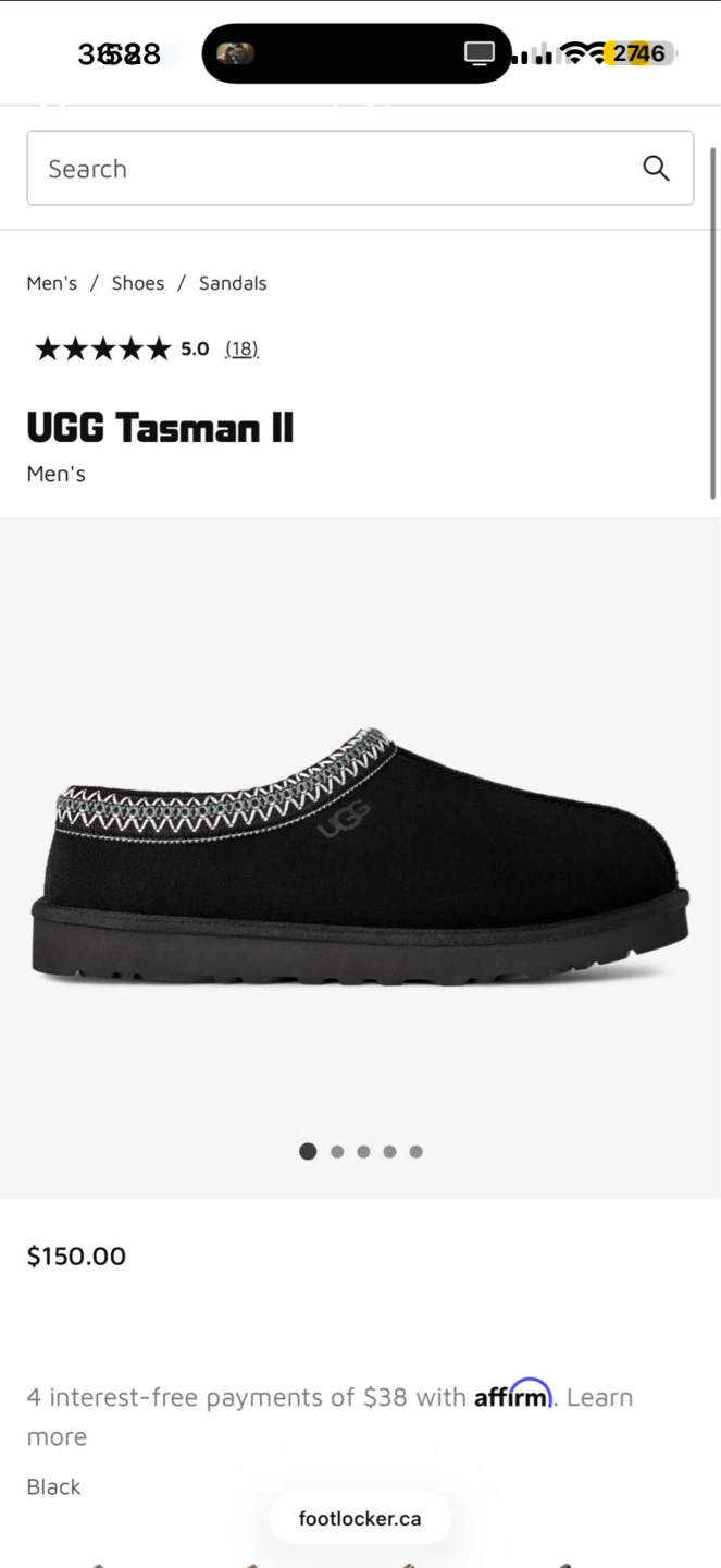 UGG Tasman II Slippers - Black