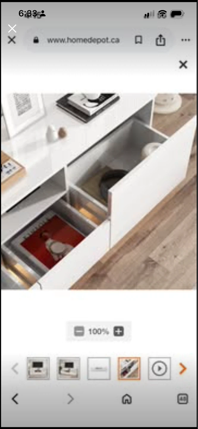 White TV Stand with Storage - photo 4