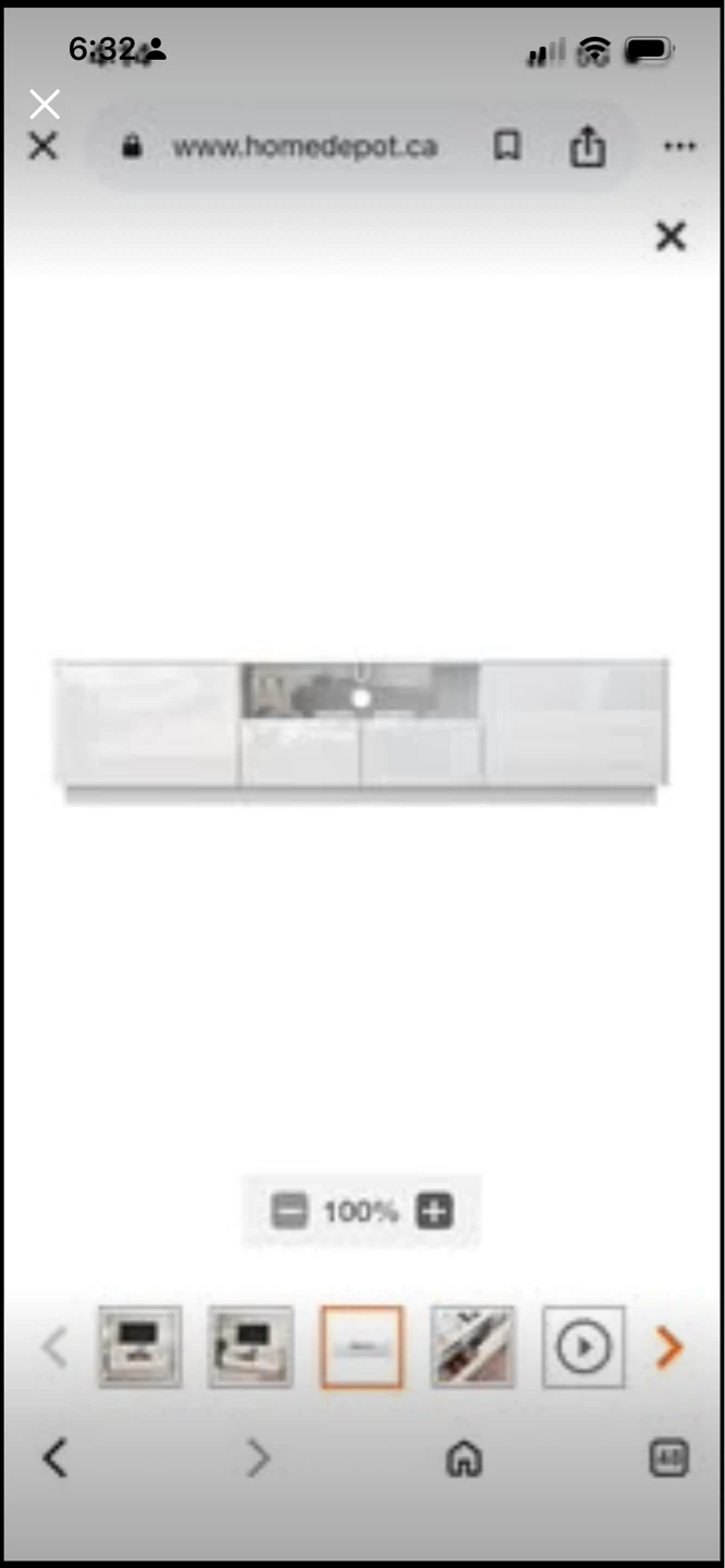 White TV Stand with Storage - photo 3