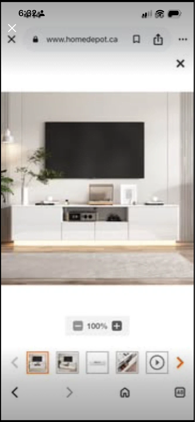 White TV Stand with Storage
