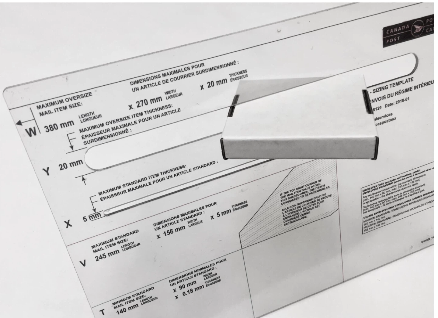Canada Post Mail Item Sizing Template