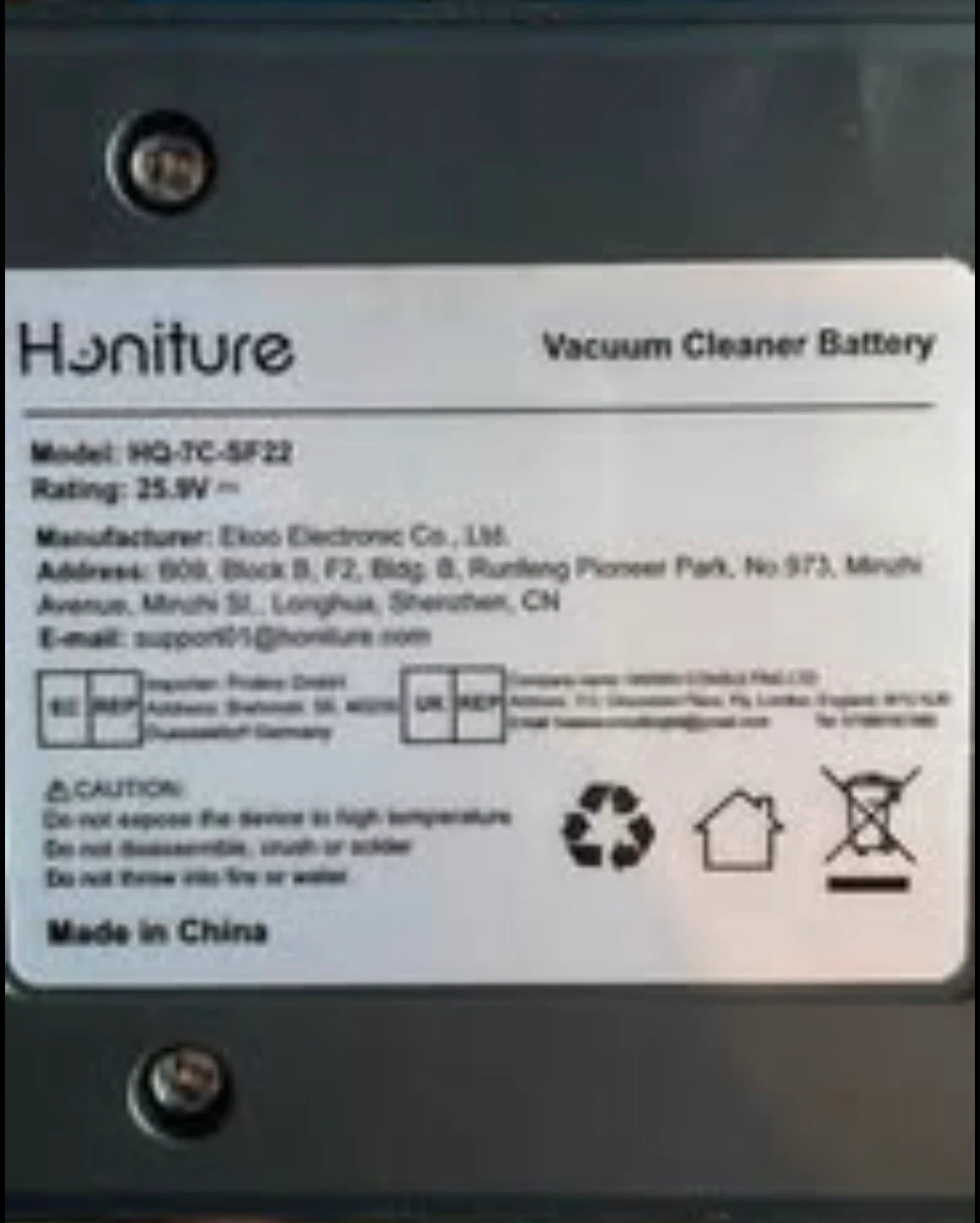 Honiture HQ-7C-SF22 Vacuum Cleaner Battery 25.9V - photo 2