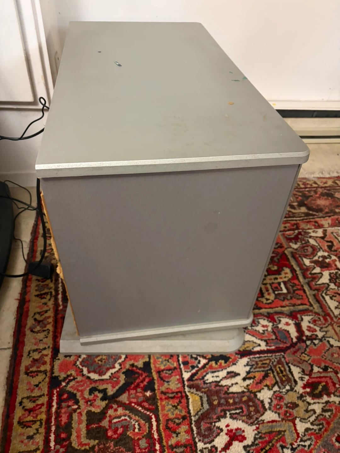 Grey TV Stand with Glass Door - photo 2