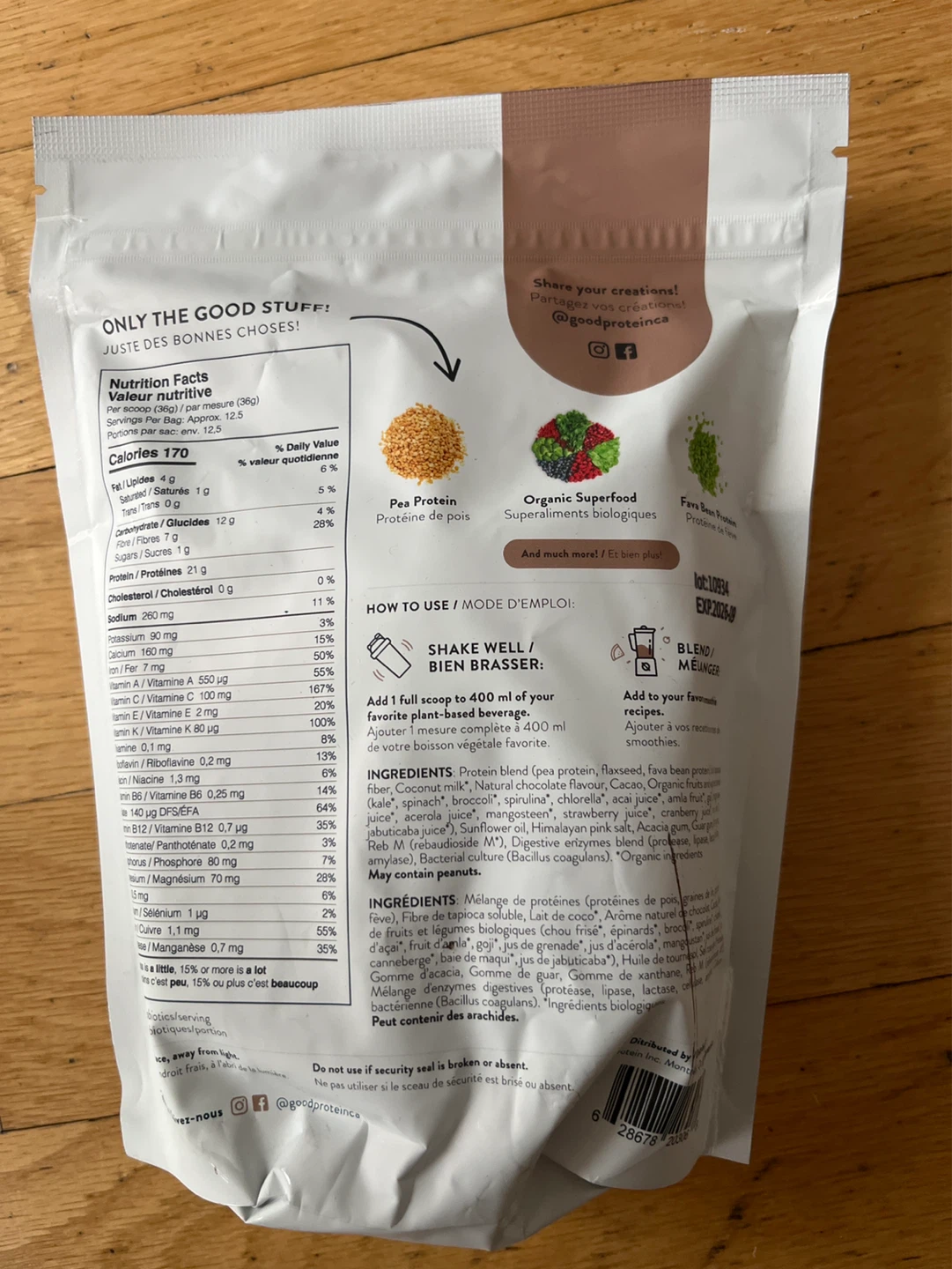 GOOD PROTEIN All-in-one Superfood Shake Chocolate 442g - photo 2