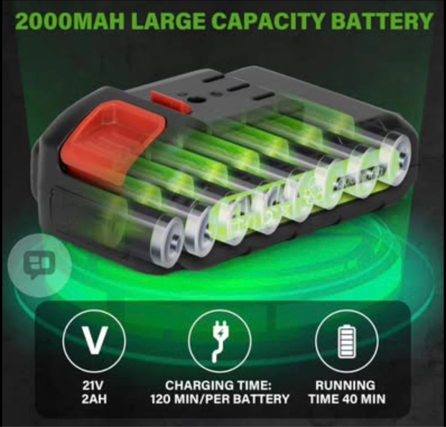 HUDAEN 21V 2000mAh Lithium-Ion Battery - photo 3