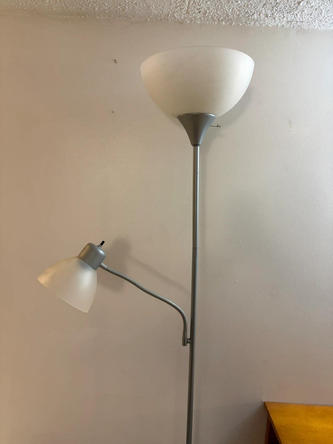 Silver Floor Lamp with Adjustable Reading Light - photo 2