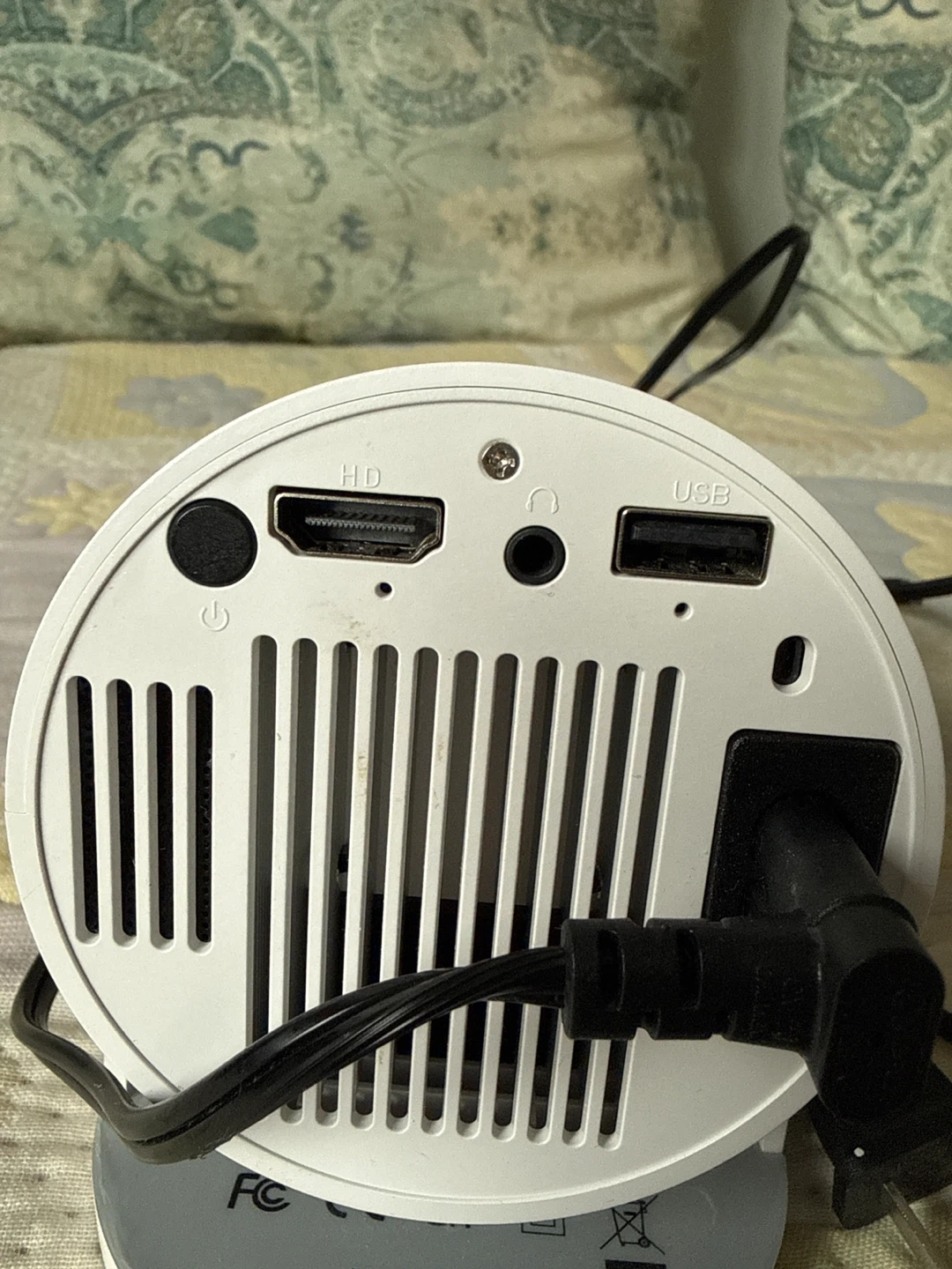 White Portable Mini Projector with Remote - photo 3