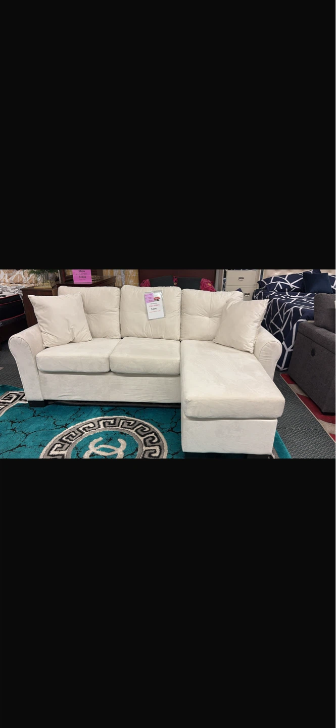 Cream Sectional Sofa with Chaise