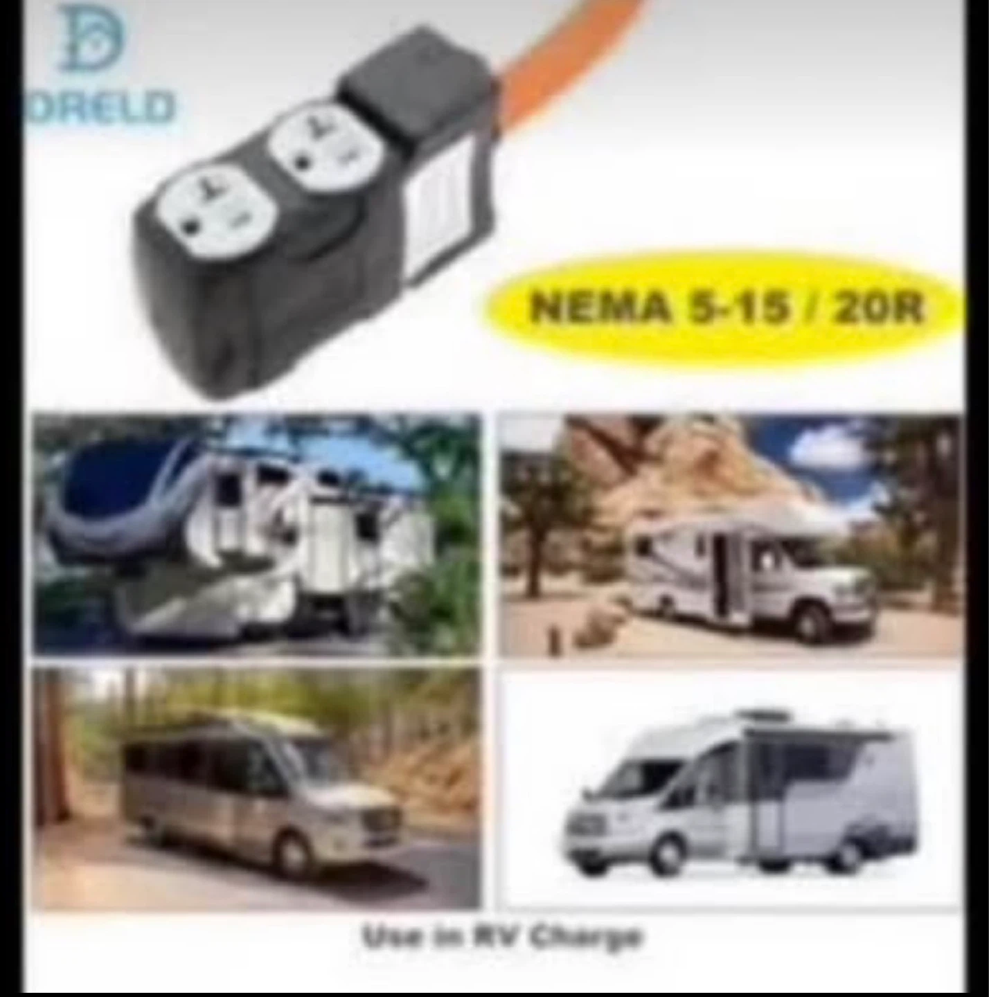 DRELD NEMA 14-50p to 5-15/20R Adapter Cord - photo 2