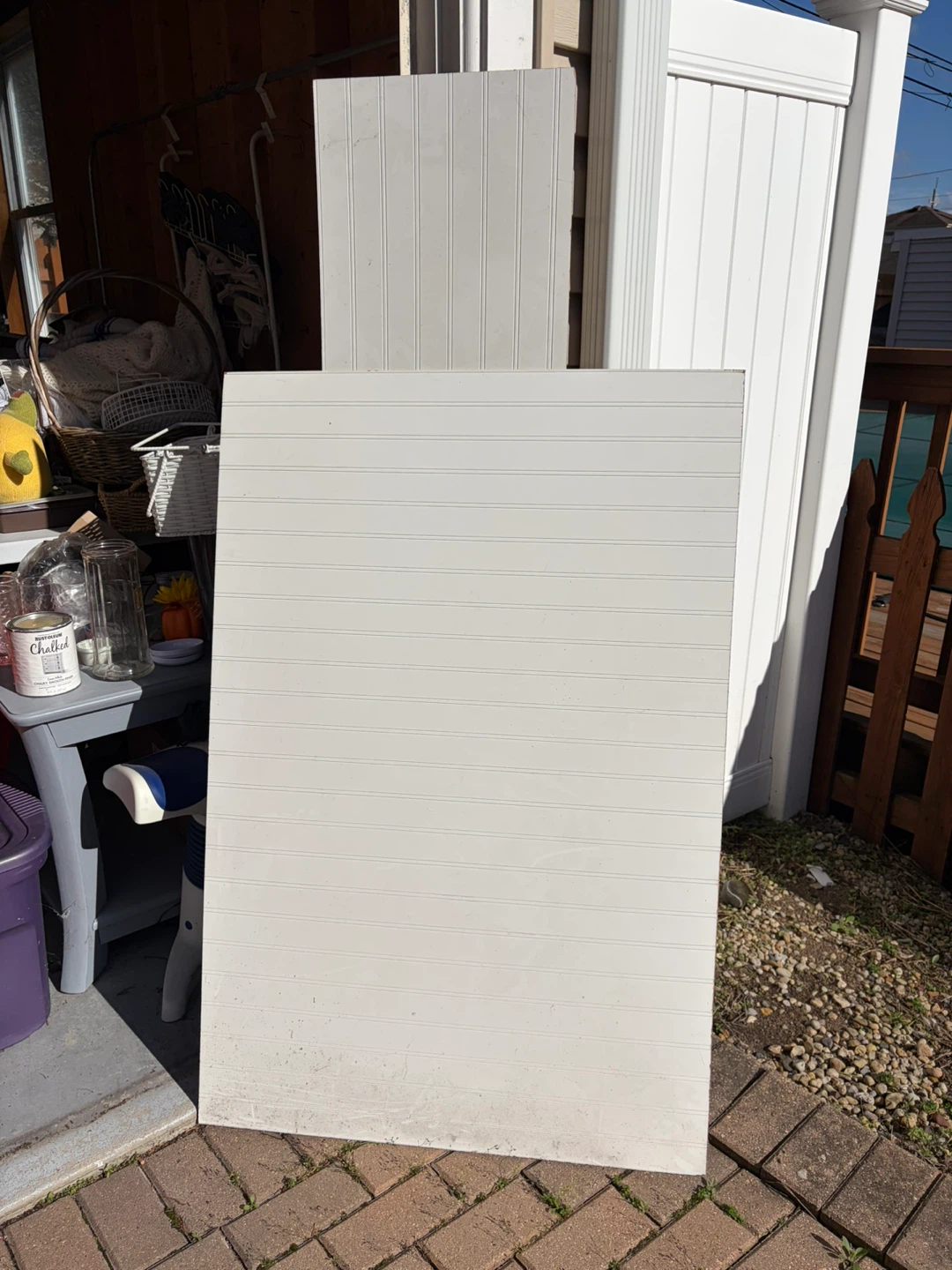 White Wood Beadboard Panel