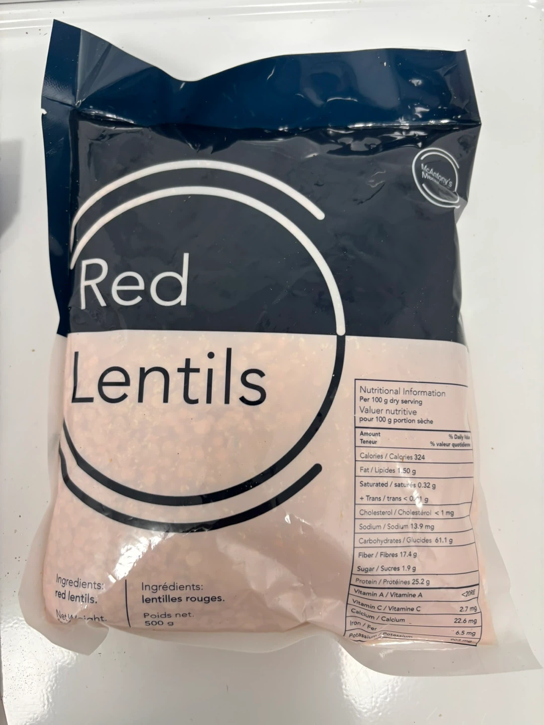 3 x McAntony's Red Lentils - 500g each - photo 2